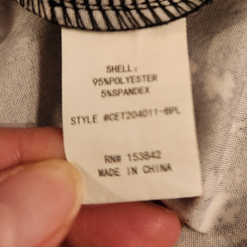MELLODAY Blouse, Black & White Floral Pattern, Long Sleeve,  Size XXL - Picture 8 of 12